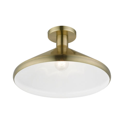 Geneva Cone Semi-Flush Mount in Antique Brass