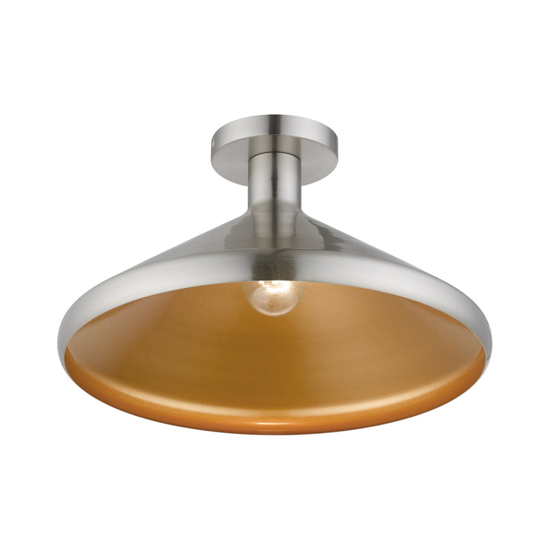 Geneva Cone Semi-Flush Mount in Brushed Nickel