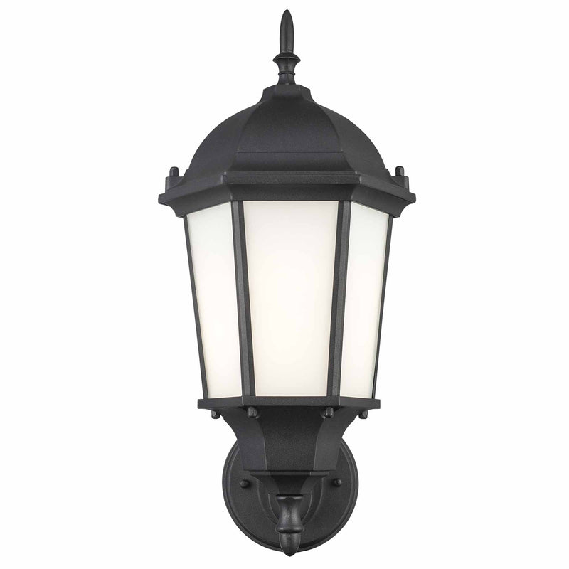 San Rafael 16.5" Outdoor Wall Lantern in Black / Frosted