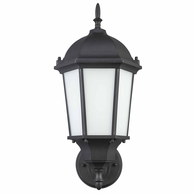 San Rafael 16.5" Outdoor Wall Lantern in Black / Frosted