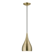 Amador Steel Teardrop Mini Pendant in Antique Brass