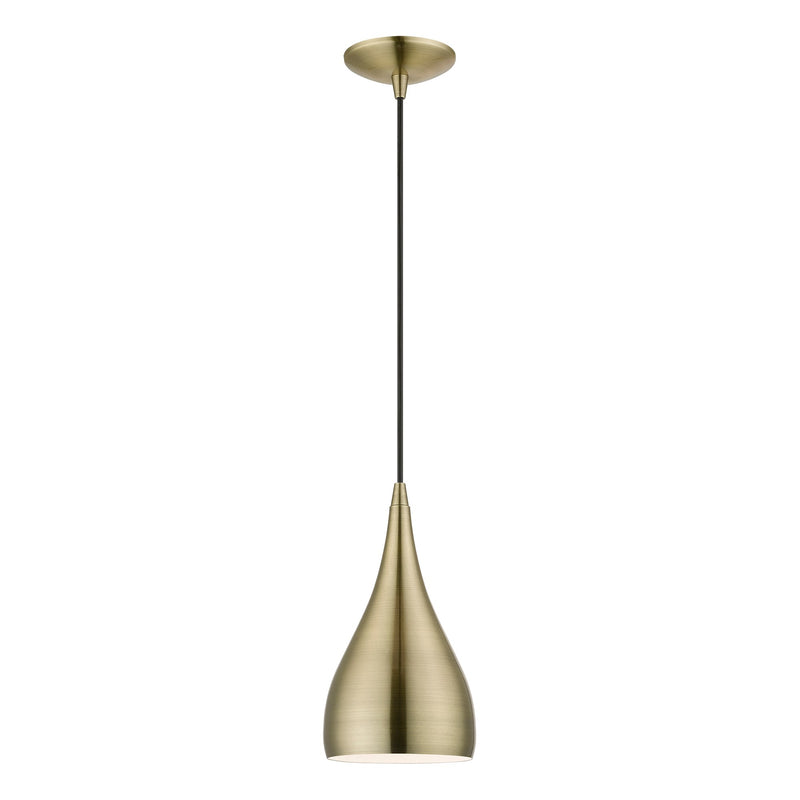 Amador Steel Teardrop Mini Pendant in Antique Brass