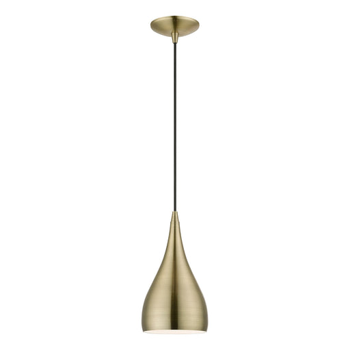 Amador Steel Teardrop Mini Pendant in Antique Brass