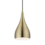 Amador Steel Teardrop Mini Pendant in Antique Brass