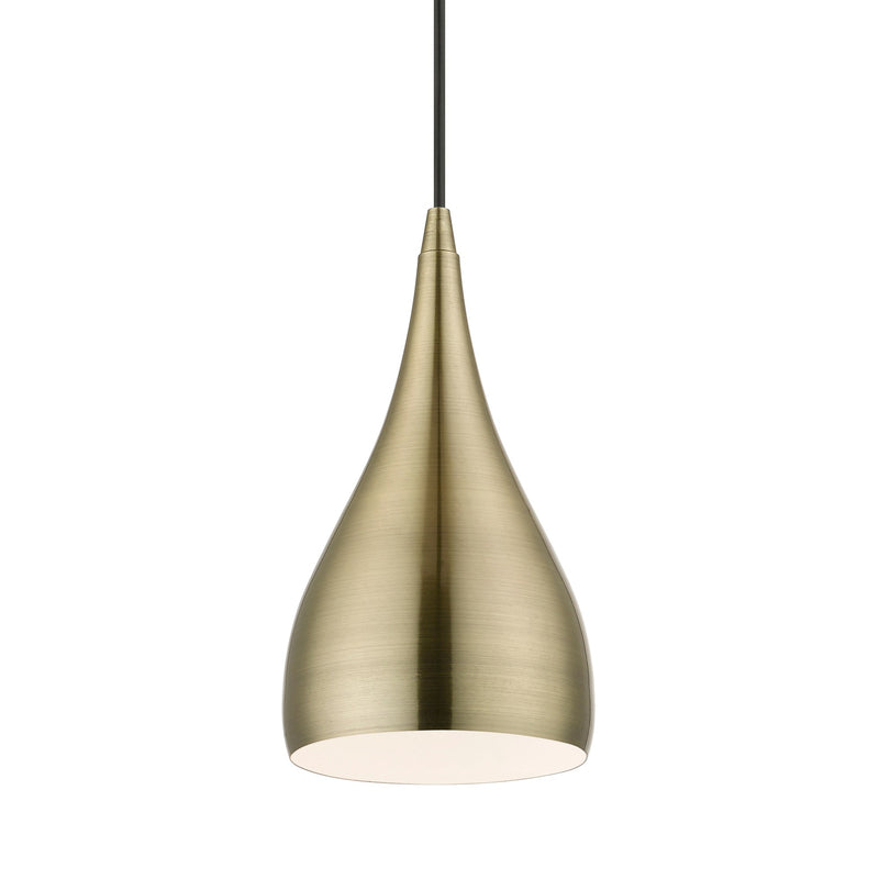 Amador Steel Teardrop Mini Pendant in Antique Brass