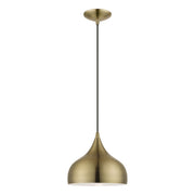 Amador 9.75" Teardrop Pendant in Antique Brass