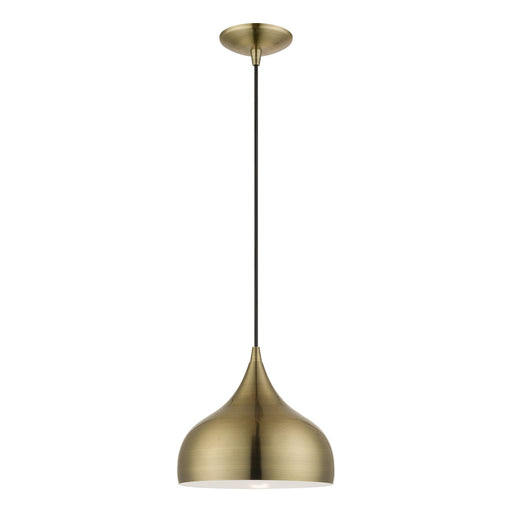Amador 9.75" Teardrop Pendant in Antique Brass