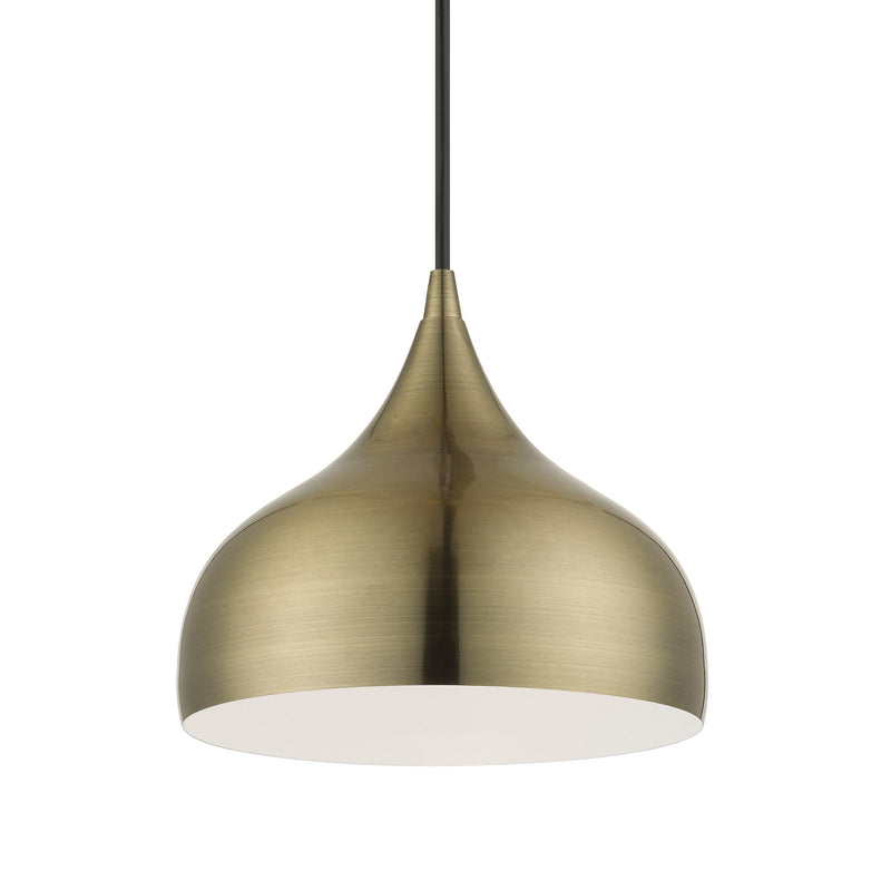 Amador 9.75" Teardrop Pendant in Antique Brass