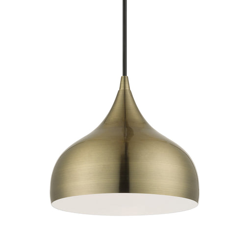 Amador 9.75" Teardrop Pendant in Antique Brass