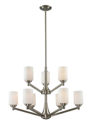Montego 9 Light 31.125" Chandelier in Brushed Nickel