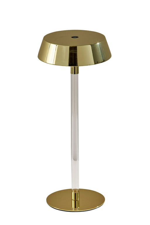 Orla LED Cordless Table Lamp in Shiny Gold & Clear Acrylic