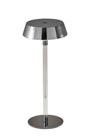 Orla LED Cordless Table Lamp in Shiny Chrome & Clear Acrylic
