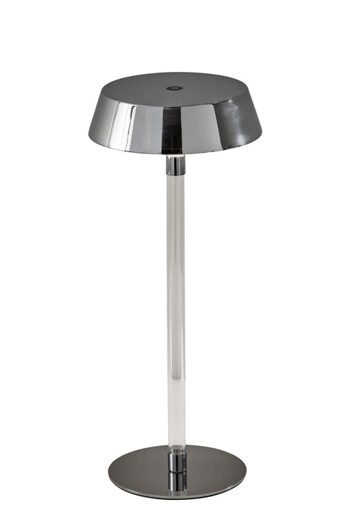 Orla LED Cordless Table Lamp in Shiny Chrome & Clear Acrylic
