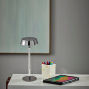 Orla LED Cordless Table Lamp in Shiny Chrome & Clear Acrylic