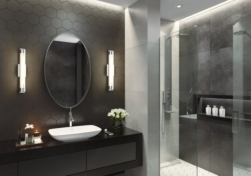 Chase 1 Light 23" Vanity in Chrome in a room setting