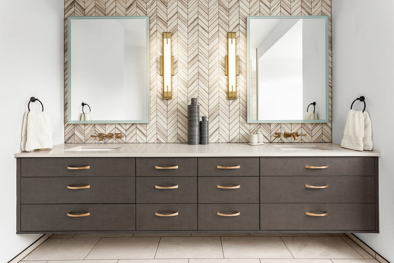 Chase 1 Light 23" Vanity in Modern Gold in a room setting