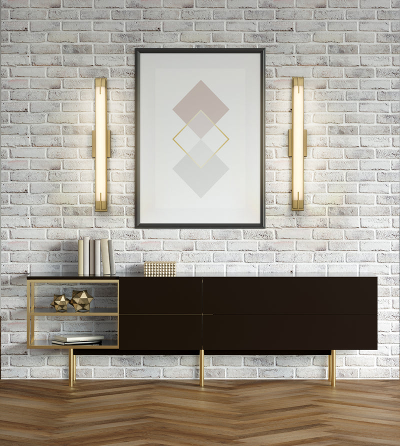 Chase 1 Light 33" Vanity in Modern Gold in a room setting