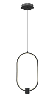 Saros 1 Light 10.25" Pendant in Matte Black