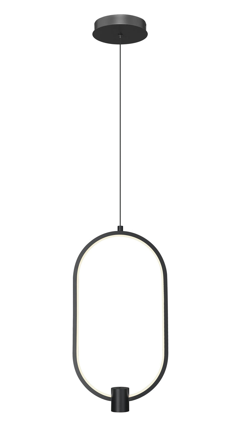 Saros 1 Light 10.25" Pendant in Matte Black