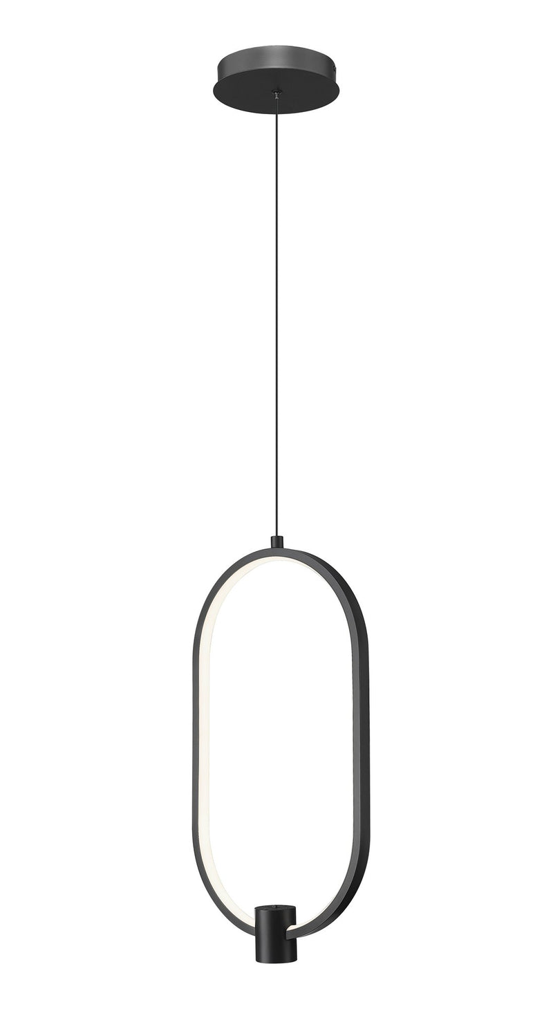 Saros 1 Light 10.25" Pendant in Matte Black