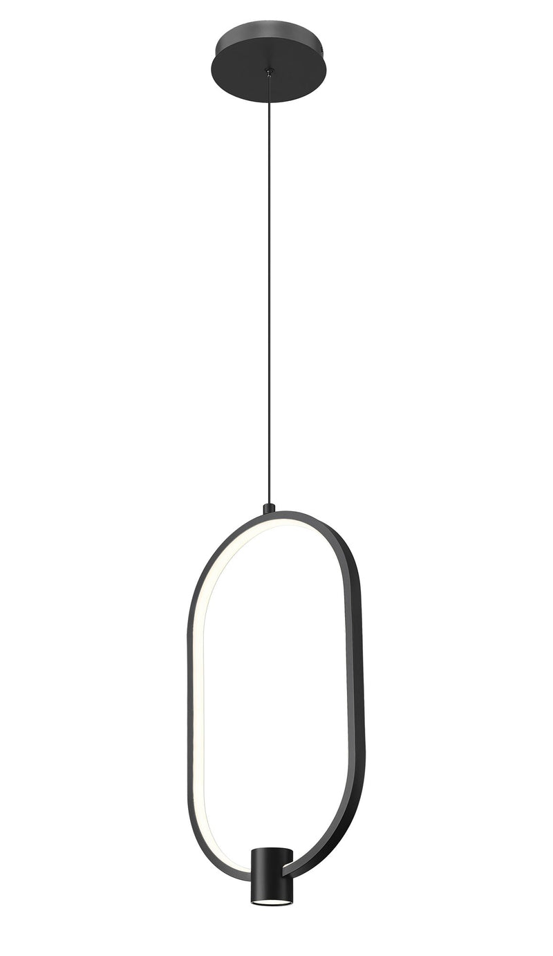 Saros 1 Light 10.25" Pendant in Matte Black