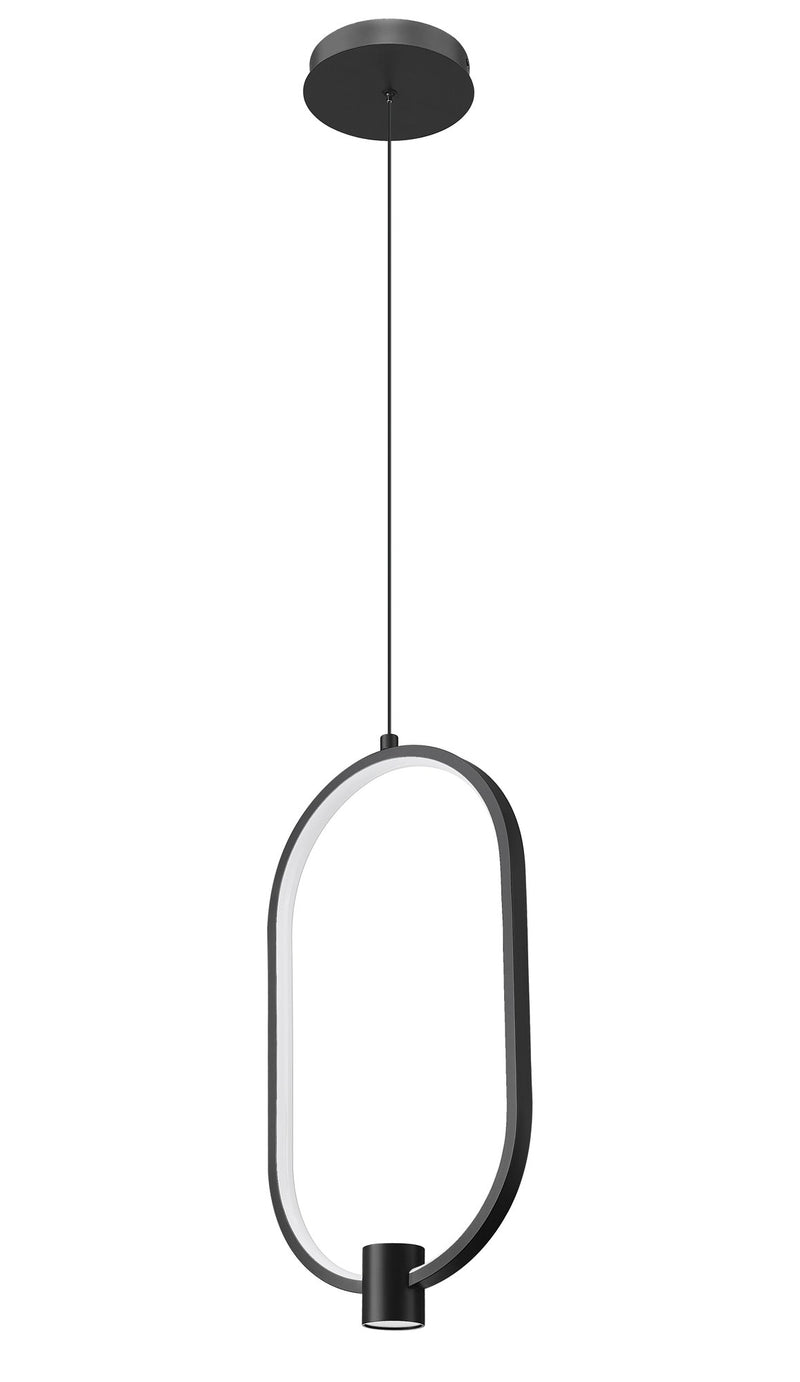 Saros 1 Light 10.25" Pendant in Matte Black