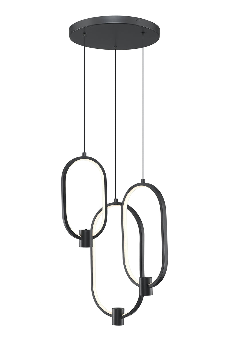 Saros 1 Light 16.25" Pendant in Matte Black