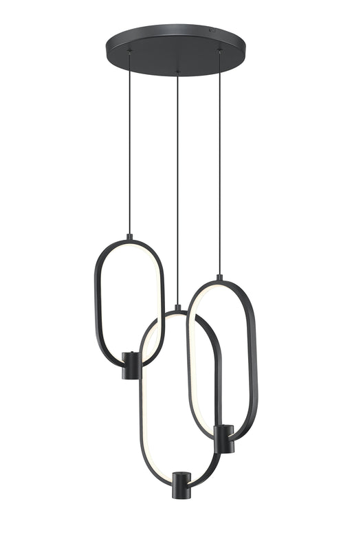 Saros 1 Light 16.25" Pendant in Matte Black