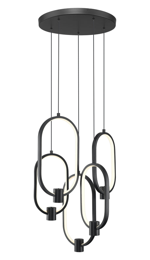 Saros 1 Light 18.25" Pendant in Matte Black