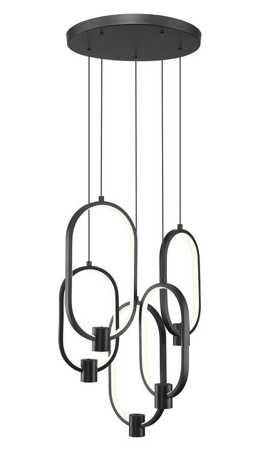 Saros 1 Light 18.25" Pendant in Matte Black