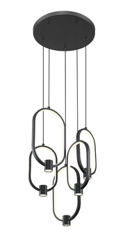 Saros 1 Light 18.25" Pendant in Matte Black