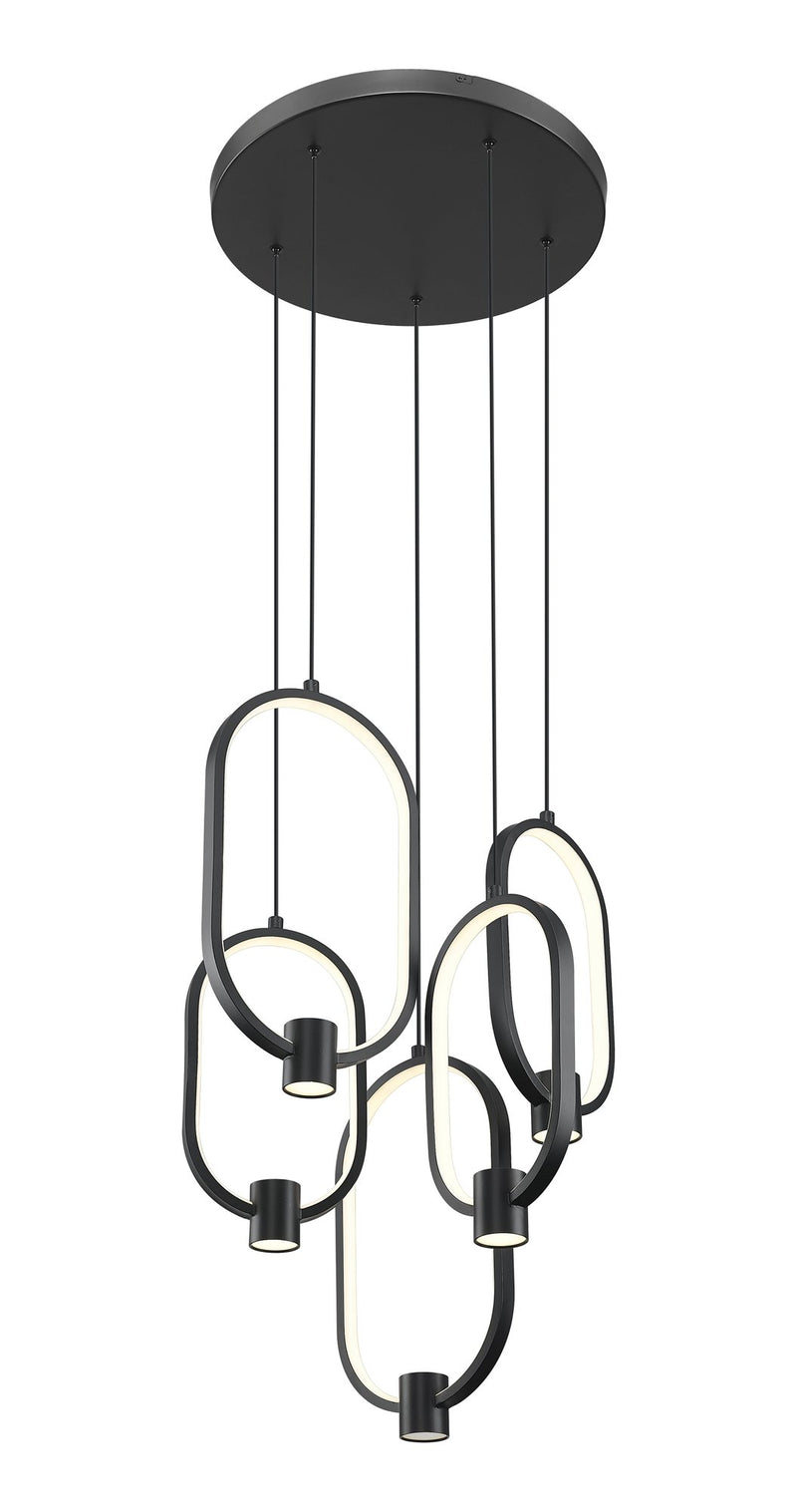 Saros 1 Light 18.25" Pendant in Matte Black