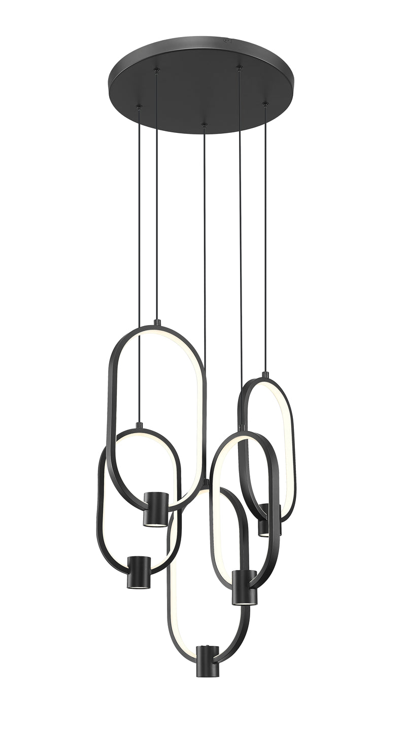Saros 1 Light 18.25" Pendant in Matte Black