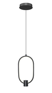 Saros 1 Light 7.25" Pendant in Matte Black