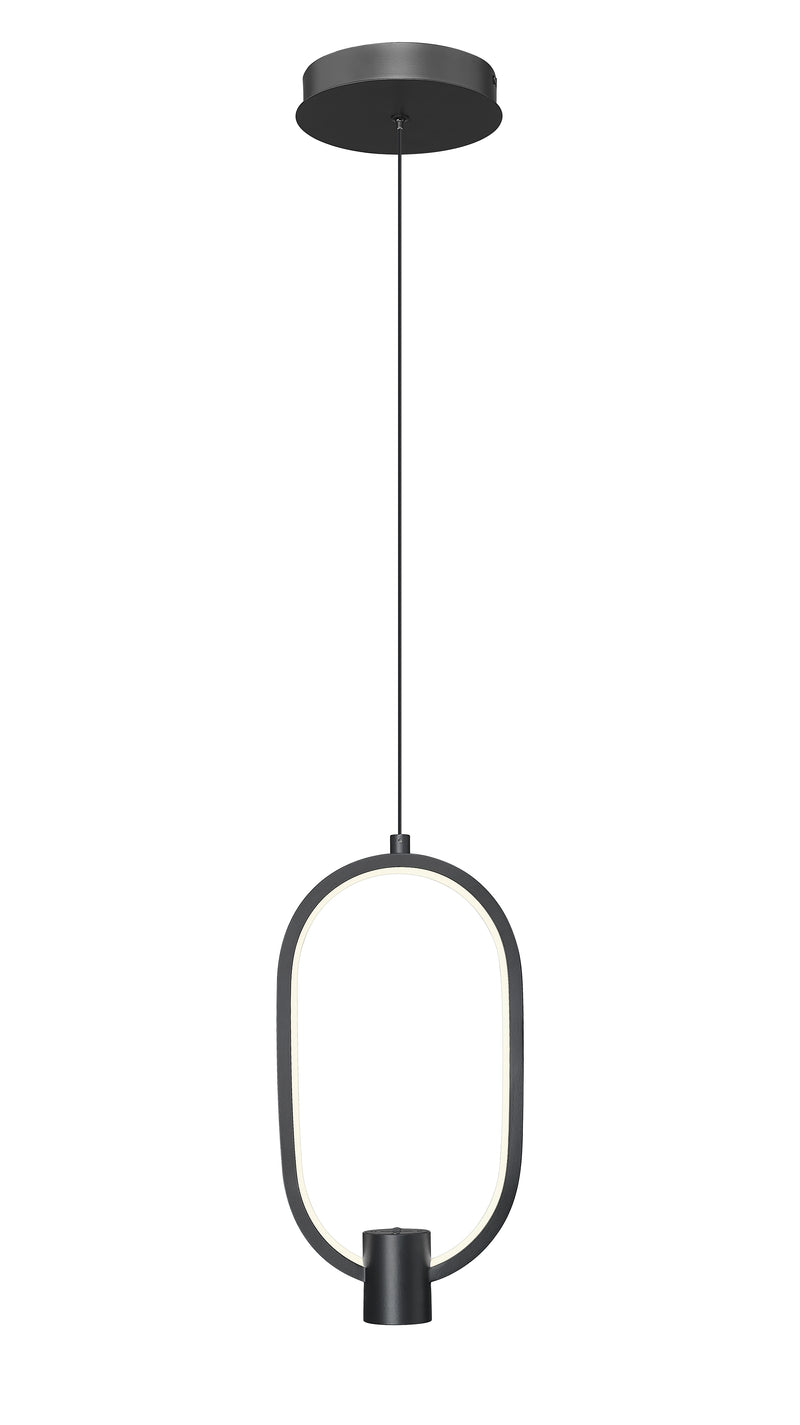 Saros 1 Light 7.25" Pendant in Matte Black