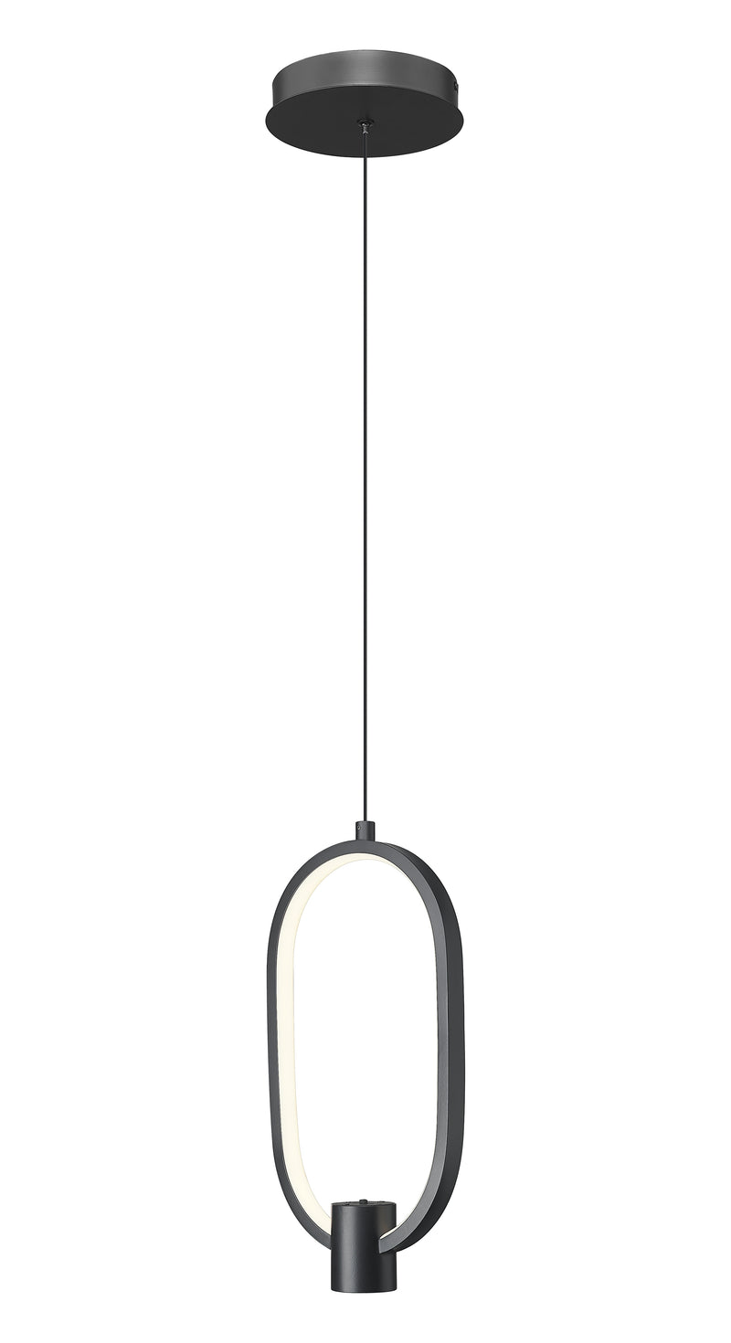Saros 1 Light 7.25" Pendant in Matte Black