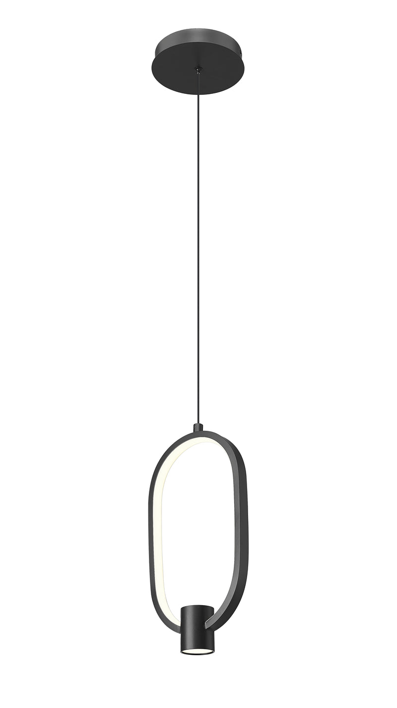 Saros 1 Light 7.25" Pendant in Matte Black
