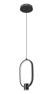 Saros 1 Light 7.25" Pendant in Matte Black