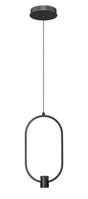 Saros 1 Light 8.75" Pendant in Matte Black
