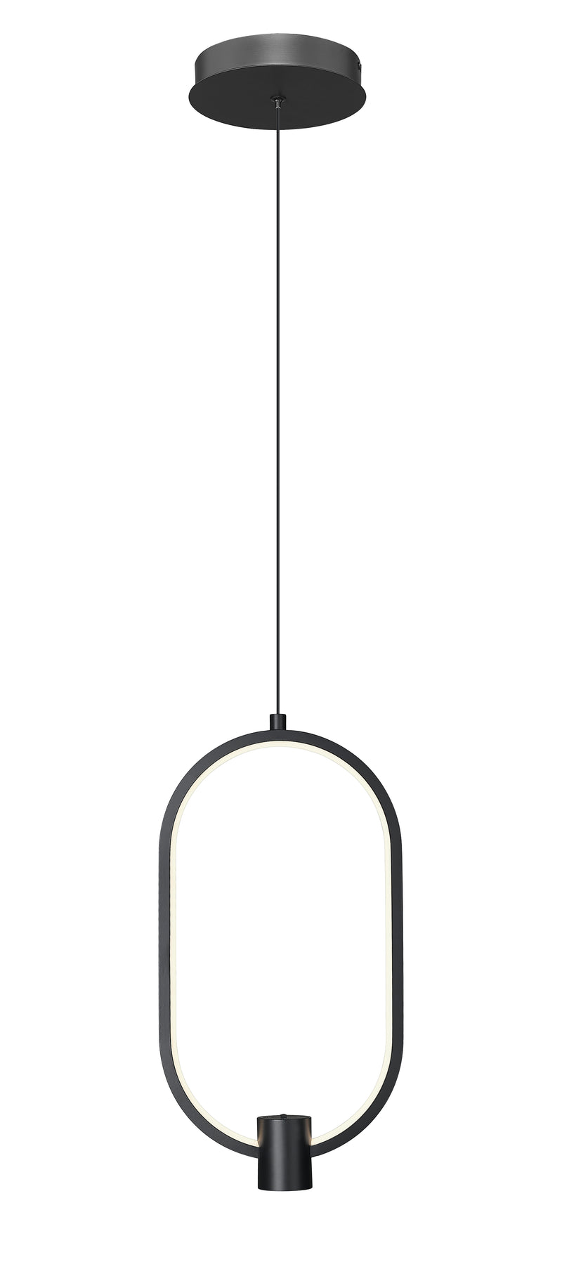 Saros 1 Light 8.75" Pendant in Matte Black