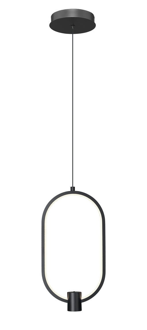 Saros 1 Light 8.75" Pendant in Matte Black