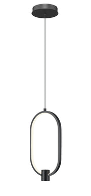 Saros 1 Light 8.75" Pendant in Matte Black