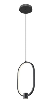 Saros 1 Light 8.75" Pendant in Matte Black