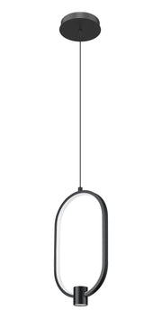 Saros 1 Light 8.75" Pendant in Matte Black