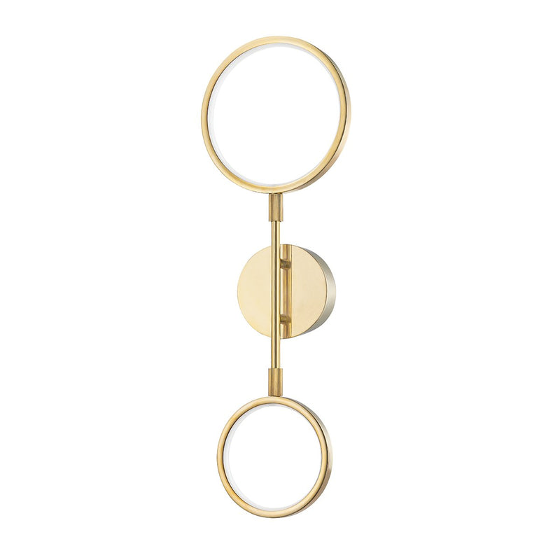 Saturn Wall Sconce in Aged Brass