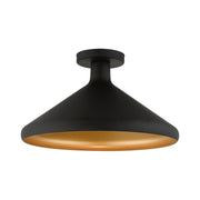 Geneva Cone Semi-Flush Mount in Black