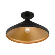 Geneva Cone Semi-Flush Mount in Black