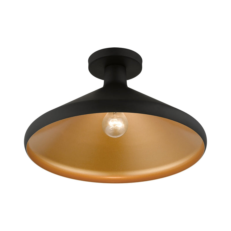 Geneva Cone Semi-Flush Mount in Black