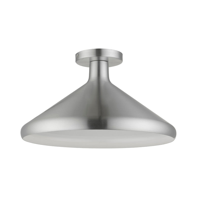 Geneva Cone Semi-Flush Mount in Brushed Aluminum