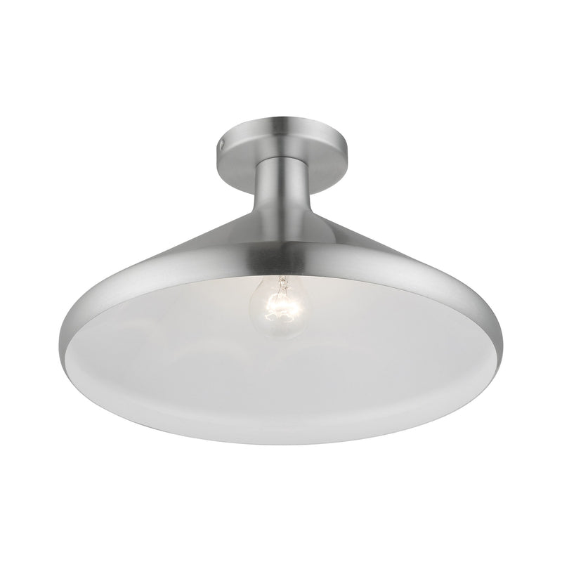 Geneva Cone Semi-Flush Mount in Brushed Aluminum